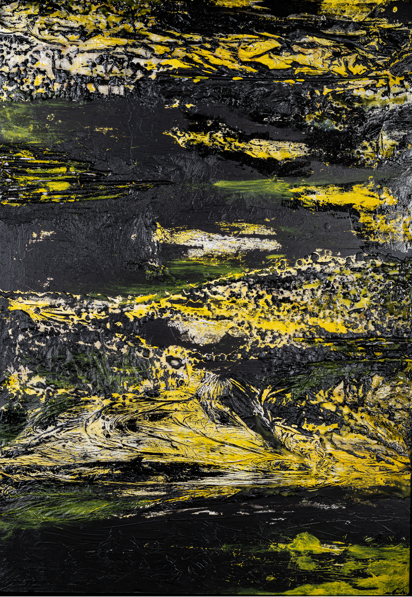 Acrylic, paper, wax, nails, foil. 100x70 cm. 2022